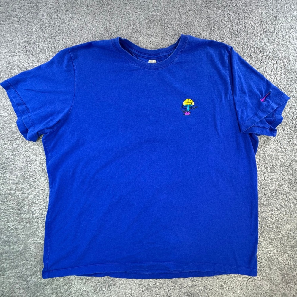 Nike Peace Love Basketball Graphic T-Shirt Blue 3XL Psychedelic Mushroom Tee‎ - Picture 2 of 10